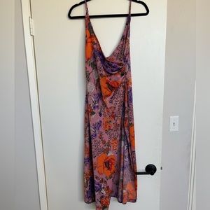 Floral Satin Dress Urban Outfitters